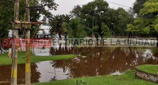 Desbordó el Río Salto y hay una familia evacuada