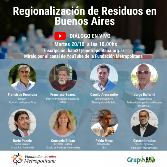 Regionalización de residuos en Buenos Aires: participará Camilo Alessandro