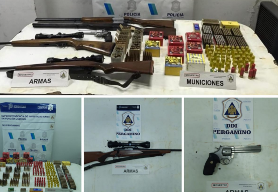 Allanaron un domicilio en Arroyo Dulce y secuestraron armas de fuego y gran cantidad de municiones 